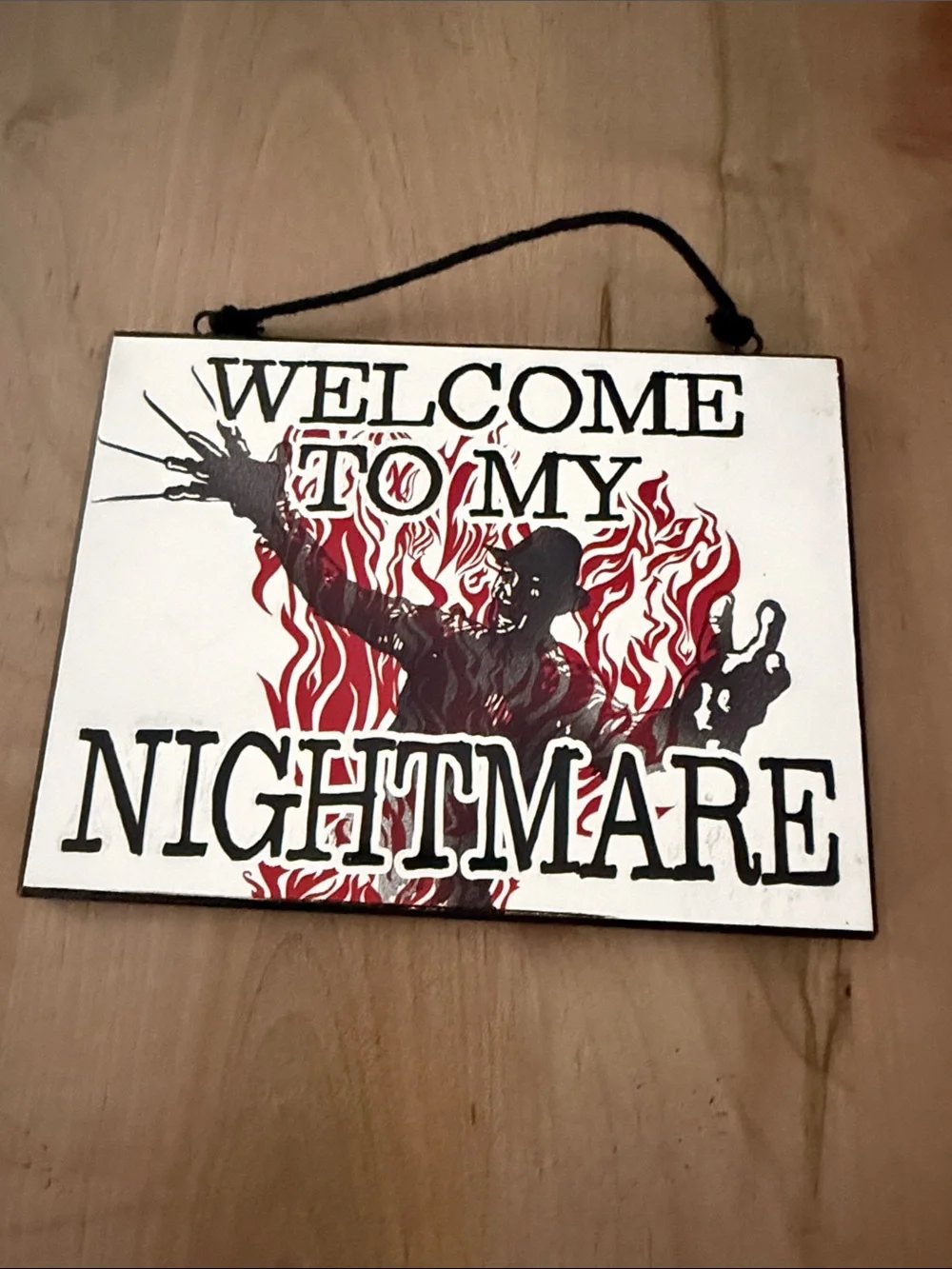 Welcome to My Nightmare Wall Sign - Red, Black, White